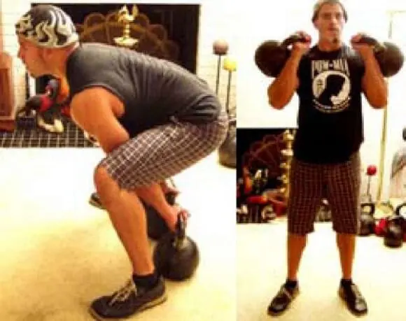Exercise Description Place two kettlebells between your feet To get in the - фото 3