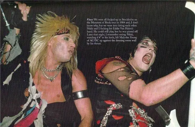 Винс Мы все были обдолбаны в Стокгольме на туре Monsters of Rock в 1984 и - фото 12
