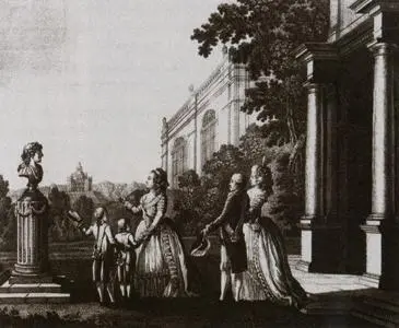Екатерина II с семьей Павла I Петровича и Марии Феодоровны в парке у бюста - фото 50