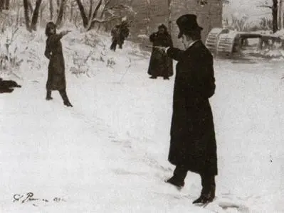 Дуэль Ленского с Онегиным И Е Репин 1899 г Пара дуэльных пистолетов - фото 46