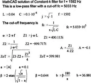 Рис 1223 Расчет фильтра с постоянным k в программе MathCAD Поведение - фото 505