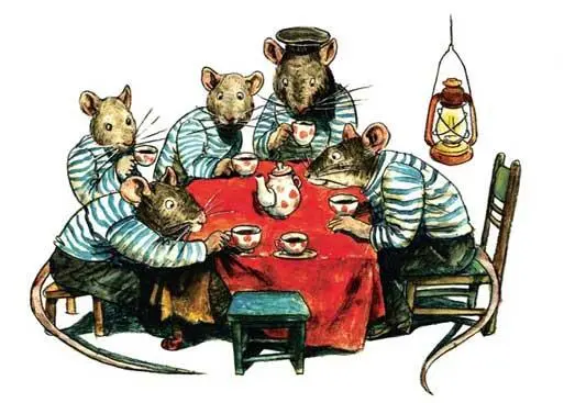 За столом покрытым красной с золотом скатертью сидели крысы и пили чай Вовка - фото 9