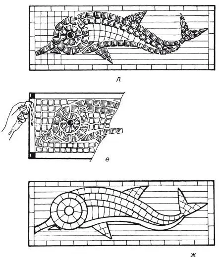 Рис 75 продолжение Мозаичное панно Морской конек д выкладывание - фото 80