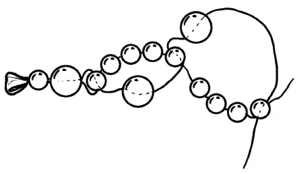 Рис 48 Чередование бусинок и бусины Когда ожерелье достигнет нужной длины - фото 48
