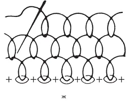 Рис 86продолжение д схема вязания листьев и цветков е схема - фото 178