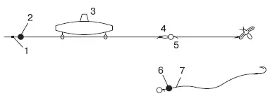 Рис 7Горизонтальный поплавок для ловли поверху и дополнительный поплавок с - фото 7