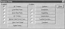 Рис 33 Окно Analysis Setup где выбран анализ AC Sweep Шаг 5Подготовьте - фото 65