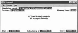 Рис 37 Окно PSPICE после завершения анализа AC Sweep при f2 кГц Результаты - фото 71