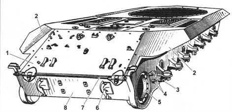 Корпус танка Т10М вид на корму 1 верхний кормовой откидной лист 2 - фото 36