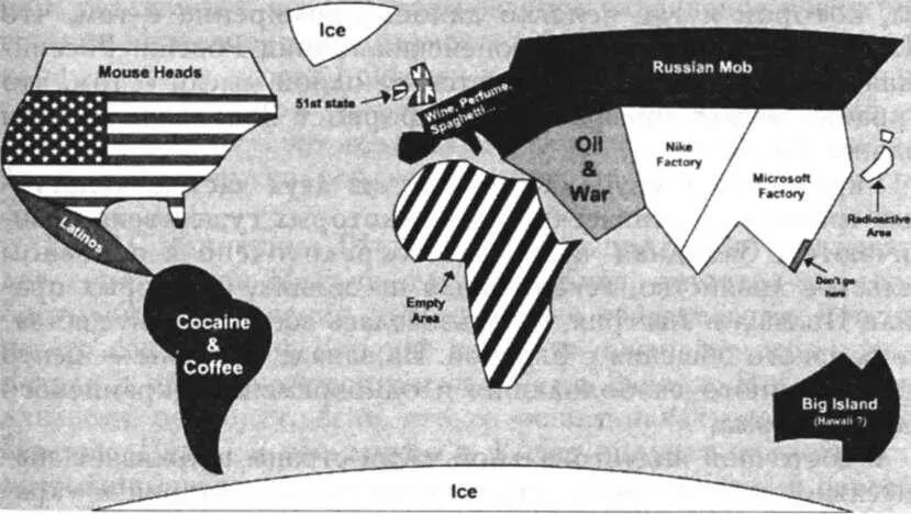 The American World Юмористическая карта Мир глазами американца В каждой - фото 33