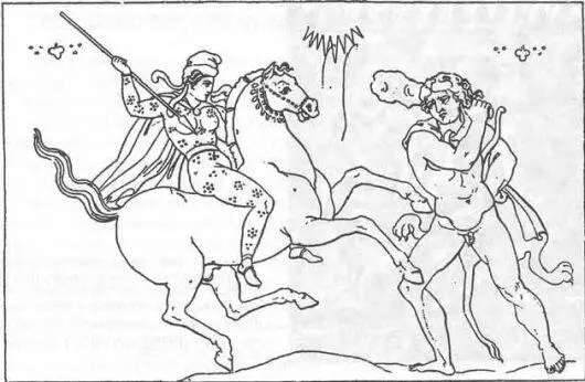 Рис 243 Геракл сражается с царицей амазонок Рисунок на старинной вазе - фото 100