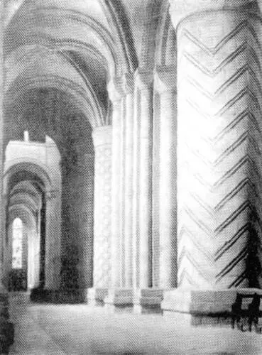 Норманнские колонны Даремского собора НьюкаслапонТайн Акварель У - фото 9