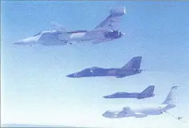 Самолеты F111E с авиабазы Аплер Хейфорд и EF111A в строю с заправщиком - фото 156