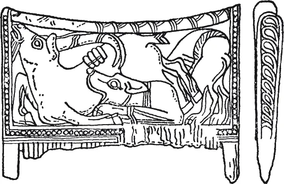 Рис 54Сцена охоты изображенная на расческе из слоновой кости из Мегиддо по - фото 54