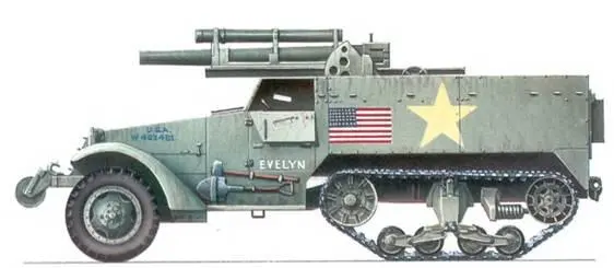 Американская полугусеничная САУ Т19 вооруженная 105мм гаубицей2я танковая - фото 87