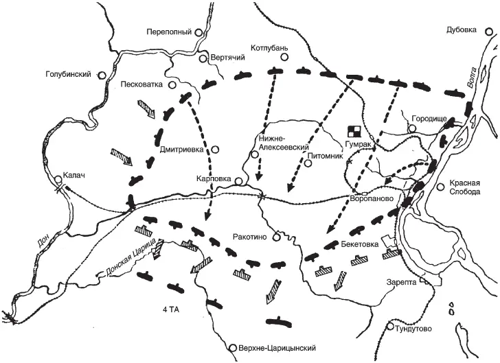 Обстановка 25 ноября 1942 года Восточные оборонительные позиции северного - фото 5
