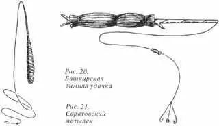 Рис 20 Башкирская зимняя удочка Рис 21 Саратовский мотылек Лески зимою - фото 18