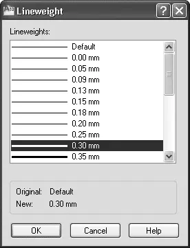Рис 231Диалоговое окно Lineweight Толщина линии Столбец Plot - фото 113