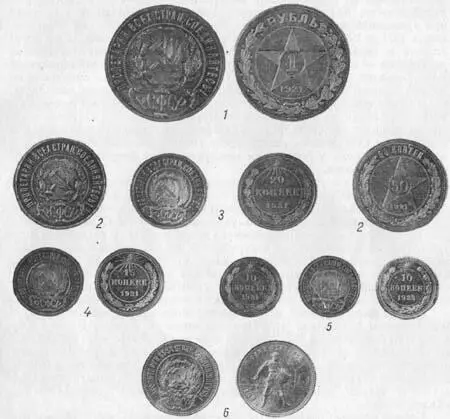 Рис 183 Монеты Советского государства чеканки 19211923 гг 15 серебряные - фото 186