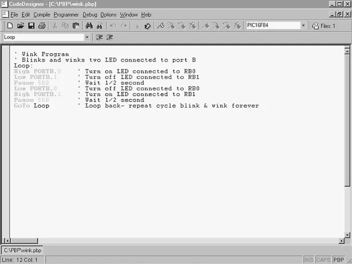 Рис 618 Программа PICBASIC Pro написанная с помощью CodeDesigner - фото 105