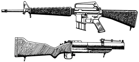 Автоматическая винтовка Кольт AR15 войсковое обозначение М16 и 40мм - фото 39