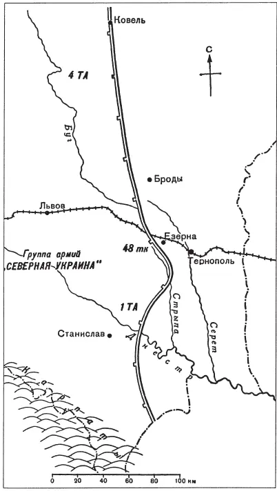 Карта 51 Фронт в Галиции на 13 июля 1944 года Генерал Бальк делал все - фото 51