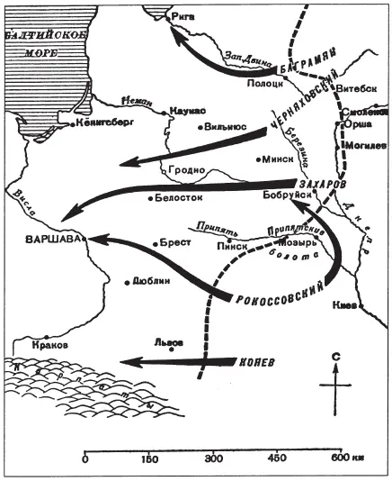 Карта 52 Наступление войск Центрального фронта в июне июле 1944 года Более - фото 52