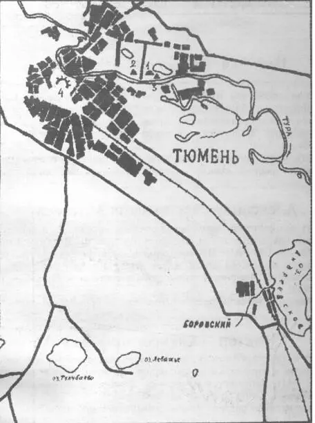 Схема расположения памятников в черте Тюмени 1 Мысовские курганы 2 - фото 40