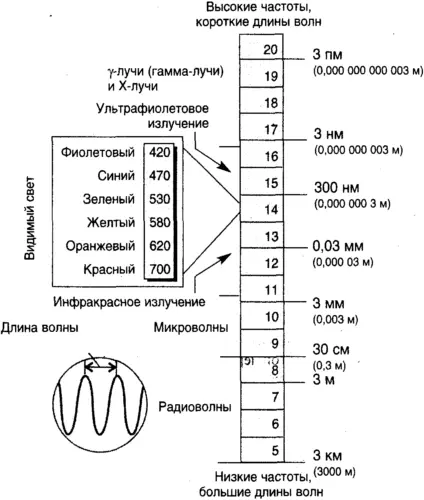 Рис 71Электромагнитный спектр и классификация разных его областей Видимая - фото 78