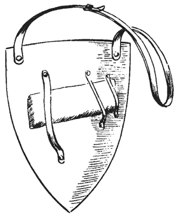 Рис 42 Внутренняя сторона щита XIII века показана подушка для руки энармы и - фото 44
