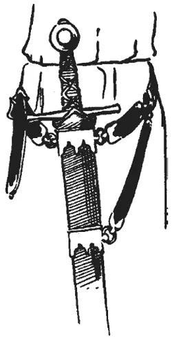 Рис 46 Крепление перевязи к ножнам в начале XIV века при таком способе - фото 48
