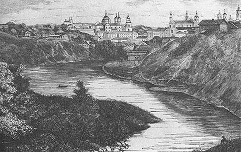 Витебск Панорамный вид города Ксилография 1870х гг Тем не менее это - фото 6
