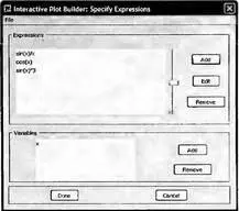Рис 166 Окно ассистента Plot Builder после ввода трех выражений и задания - фото 83