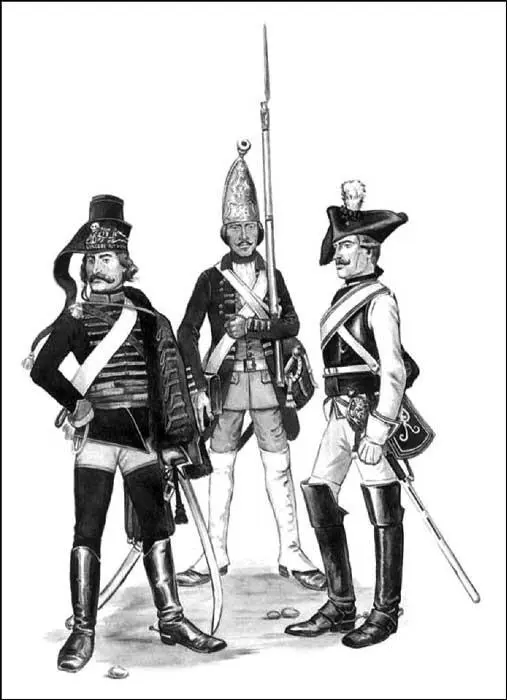 Воины армии Фридриха Великого Гусар смерти 1757 г гренадер лейббатальона - фото 52