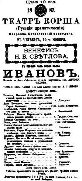 Афиша первого представления пьесы Иванов Выходные данные Печатается по - фото 22