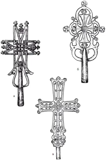 Рис 47 Ранние бронзовые церемониальные кресты XIIXIII столетий из - фото 51
