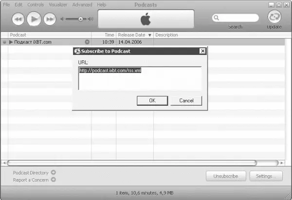 Рис 318 Окно программы для скачивания подкастов iTunes В этом окне можно - фото 97