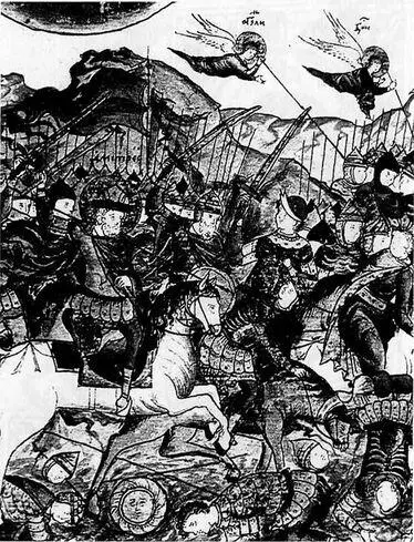 Победа на Куликовом поле Миниатюра конца XVI в Раненый воевода Рисунок - фото 5