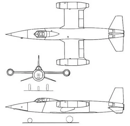 Рис 115 Проекции истребителя Тридан II S09050 Двигательная установка - фото 154