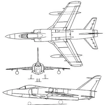 Рис 231 Проекции истребителяперехватчика Тайгер F11A Описание - фото 171