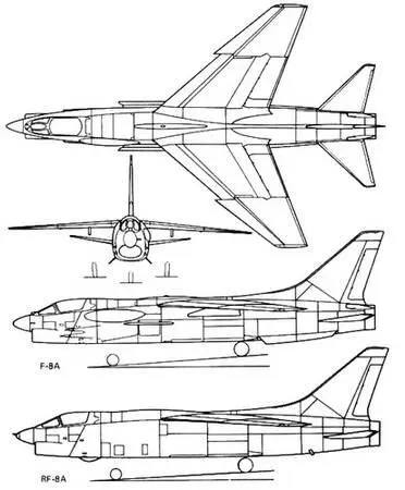 Рис 246 Проекции многоцелевого истребителя Крусейдер F8 Вооружение - фото 188
