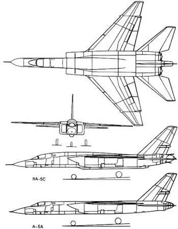Рис 289 Проекции самолета Виджилент в модификациях А5 и RA5C - фото 240