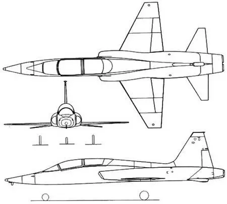 Рис 293 Проекции учебнотренировочного самолета Тэлон Т38 - фото 246