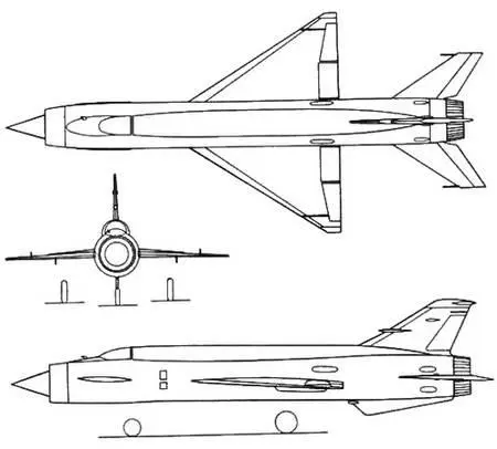 Рис 2106 Проекции самолета Е166 Т 188 фирмы Бристоль одноместный - фото 260