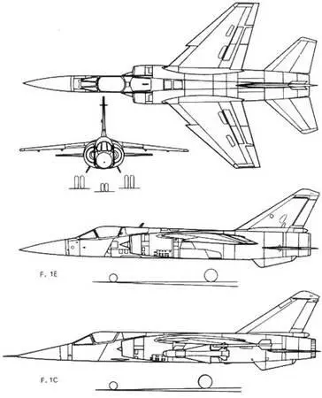 Рис 2136 Проекции одноместного многоцелевого истребителя Мираж FI - фото 290