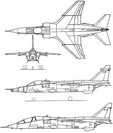 Рис 2152 Проекции одноместного истребителябомбардировщика и учебнобоевого - фото 307