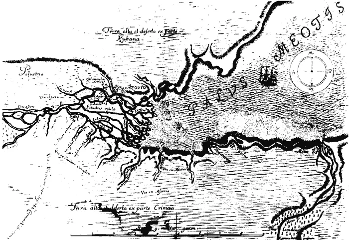 Карта части Азовского моря нач XVIII в Карта Миусского полуострова - фото 26