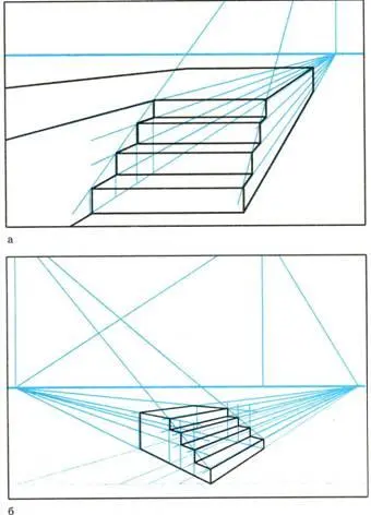 140 Построение лестницы в перспективе а фронтальная перспектива б - фото 206