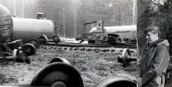 Томск 26041985 г Авария на подъезде к ТНХК валяются цистерны наполненные - фото 23