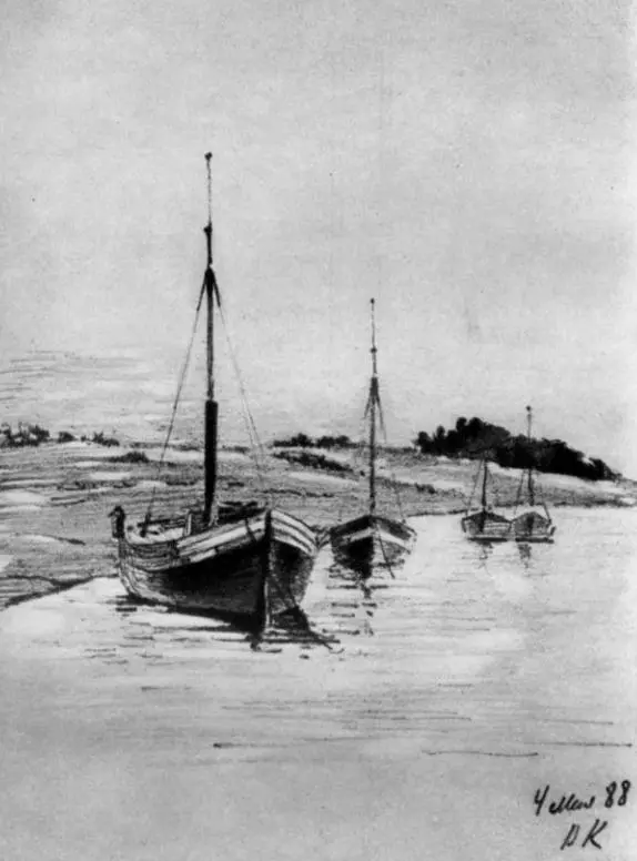 На Волге 1888 Из путешествия по Волге 1888 Барка на Волге 1888 - фото 5